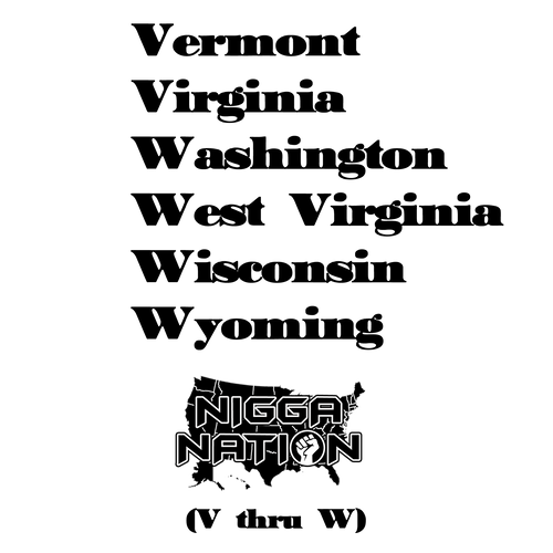 NIGGA NATION (V - W) STATE Tees